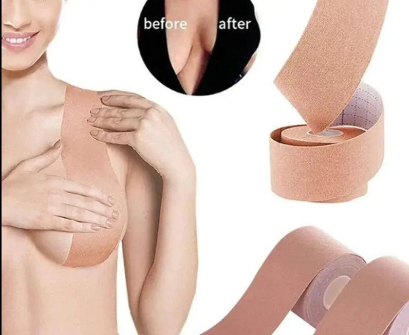 Sutiã Adesivo Boob Tape 3D - Invisível, À Prova d'Água e Resistente ao Suor