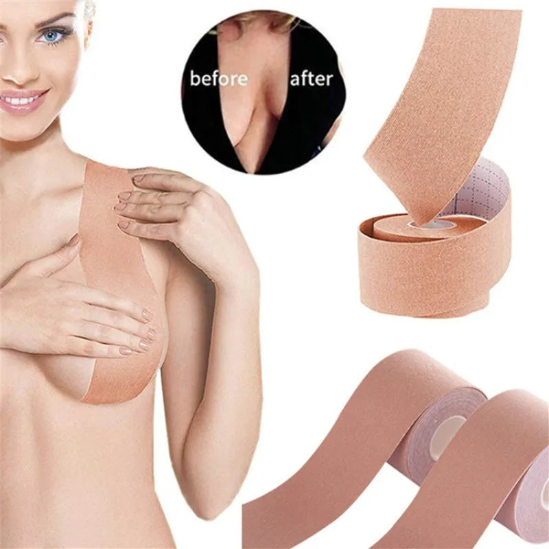 Sutiã Adesivo Boob Tape 3D - Invisível, À Prova d'Água e Resistente ao Suor